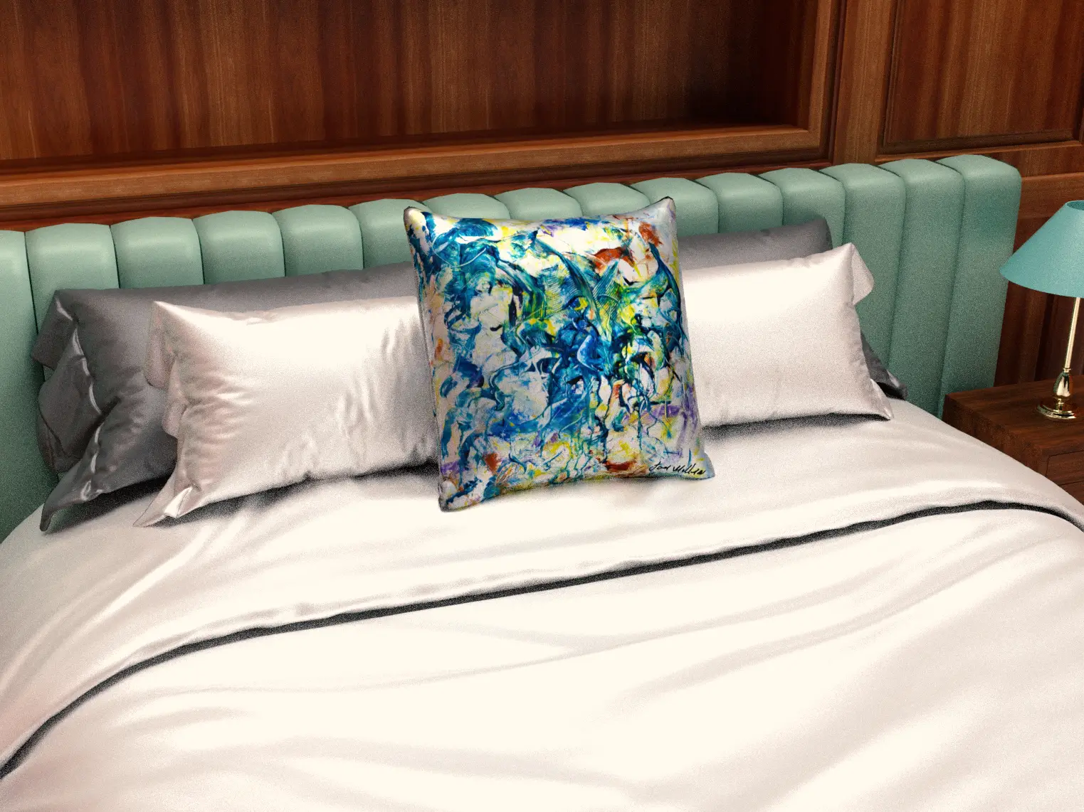 Blue Beauty Throw Pillow - Image 3